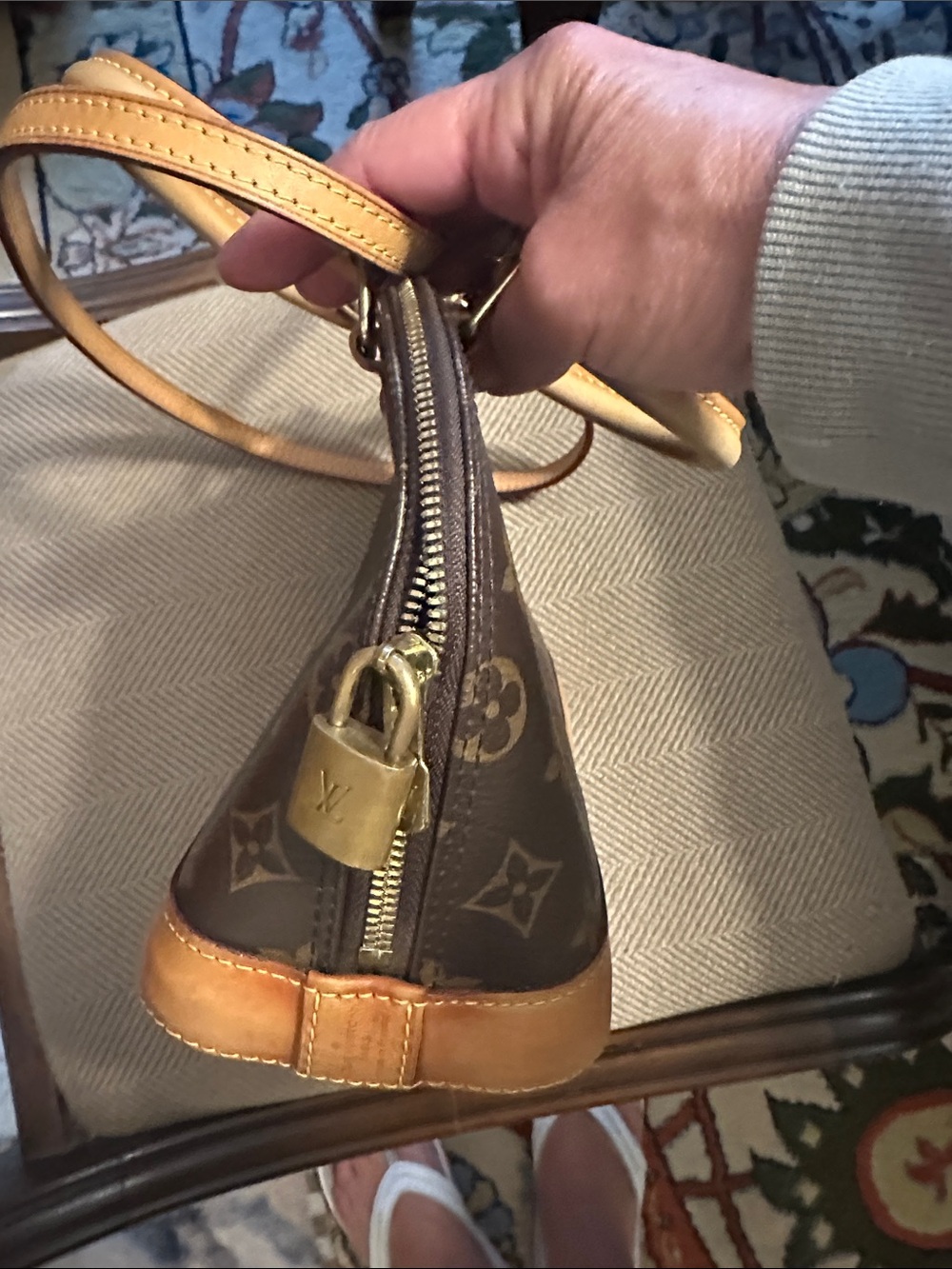 Louis Vuitton Monogram Alma Crossbody Satchel in Brown and Tan - Picture 2 of 8
